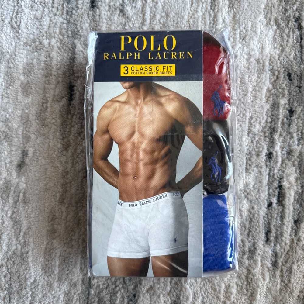 Polo Ralph Lauren Men’s Classic Fit Cotton Boxer Briefs Pack of 3 Size Small